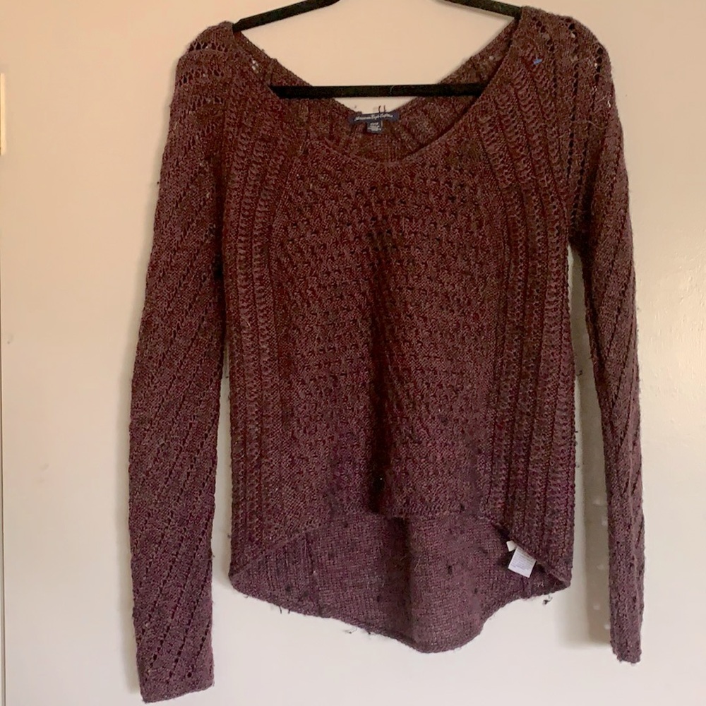 Plum American eagle pull over sweater